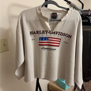 Harley-Davidson Off-White American Flag Sweatshirt